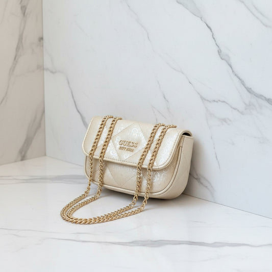 Guess Patterned Shoulder Chains Bag