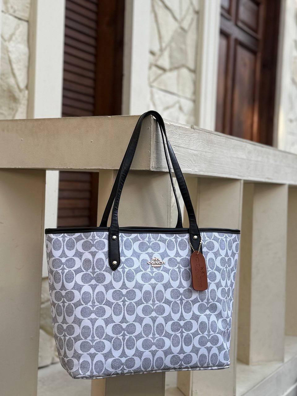 Coach Town Tote with extra pouch.