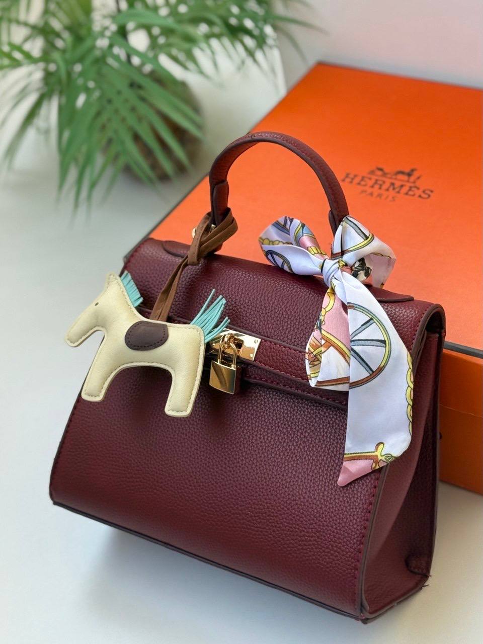 Hermes Medium Size With Charms & Box