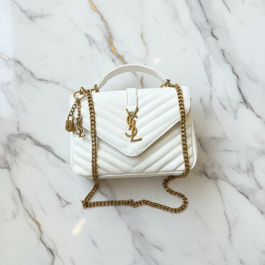 Saint Laurent Chevron-Quilted Leather Handbag