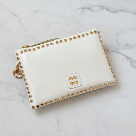 MIU MIU Studded Clutch - With golden strap
