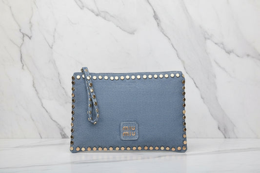 MIU MIU Studded Clutch - With golden strap