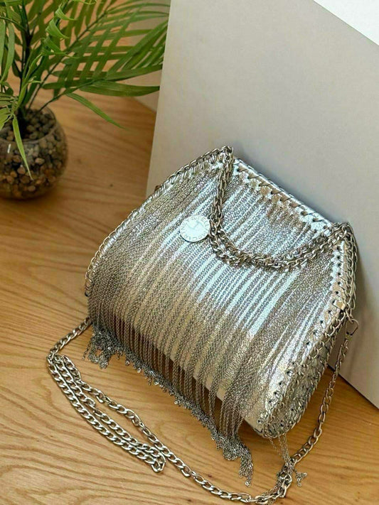 Stella Chain Fringe Shoulder Bag – Medium