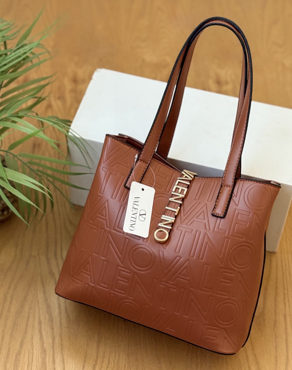 Valentino Laser Printed Tote Bag