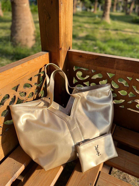 YSL large bag with mini pouch.