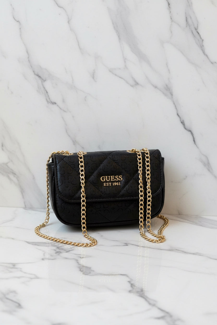 Guess Patterned Shoulder Chains Bag