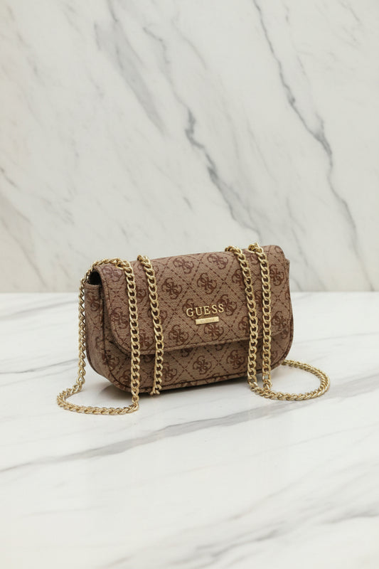Guess Patterned Shoulder Chains Bag