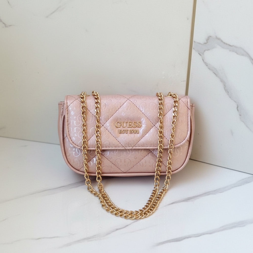 Guess Patterned Shoulder Chains Bag