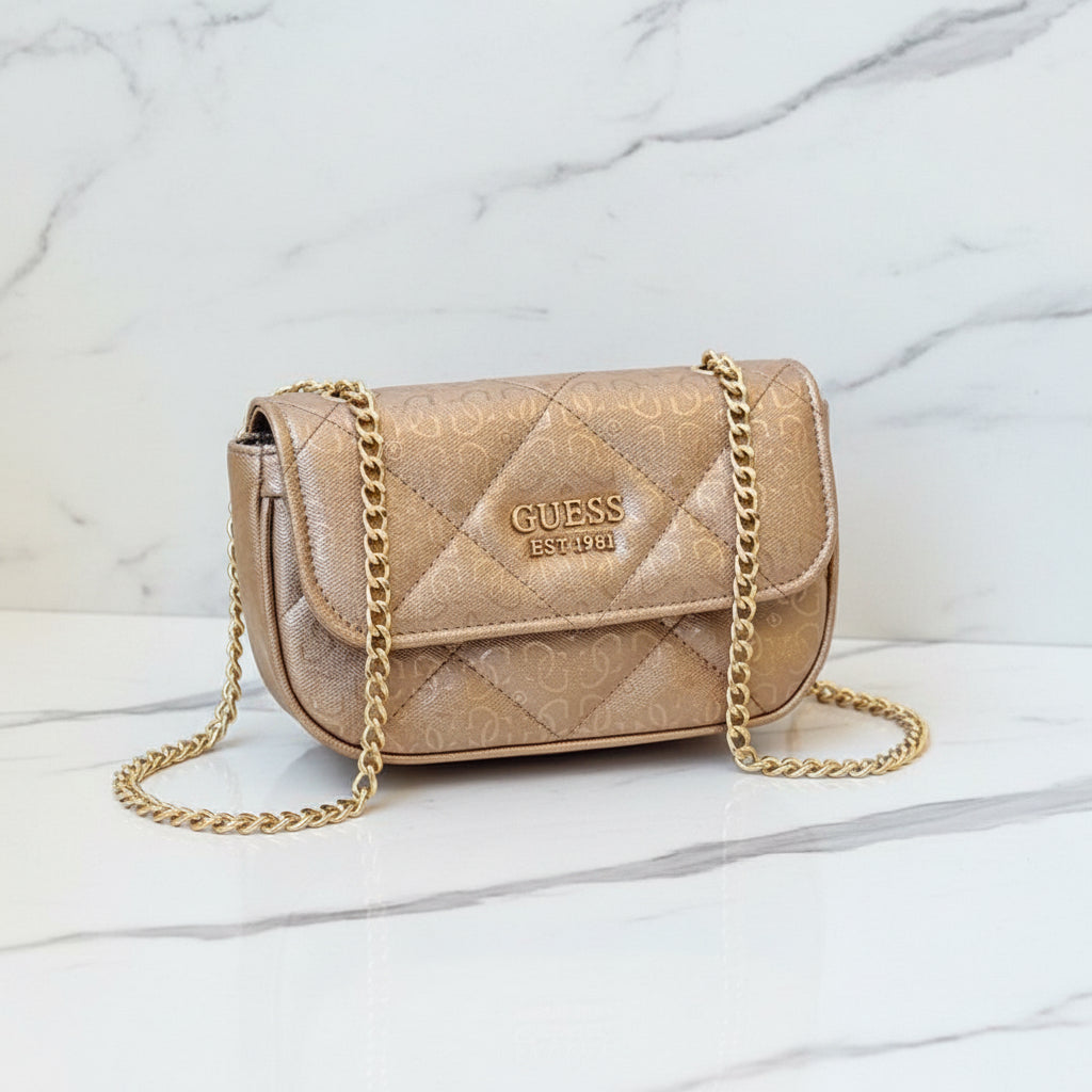 Guess Patterned Shoulder Chains Bag