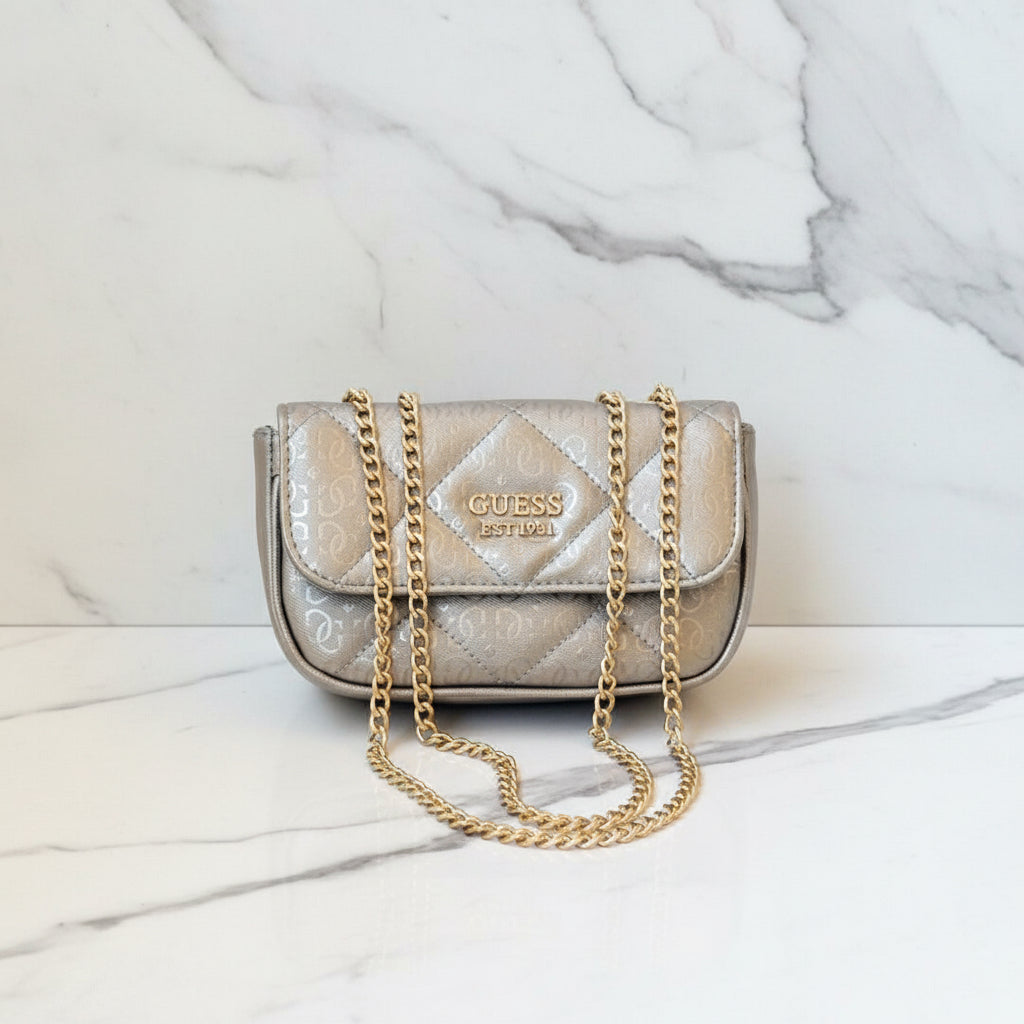 Guess Patterned Shoulder Chains Bag
