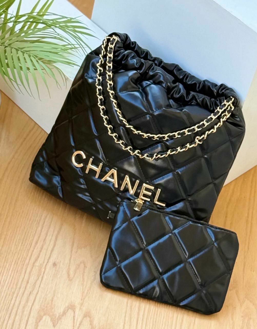 Chanel Quilted Shoulder Tote with Pouch