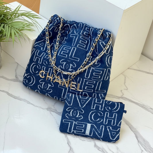 Chanel Quilted Shoulder Tote with Pouch