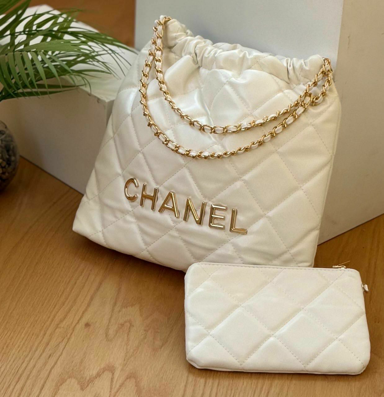 Chanel Quilted Shoulder Tote with Pouch