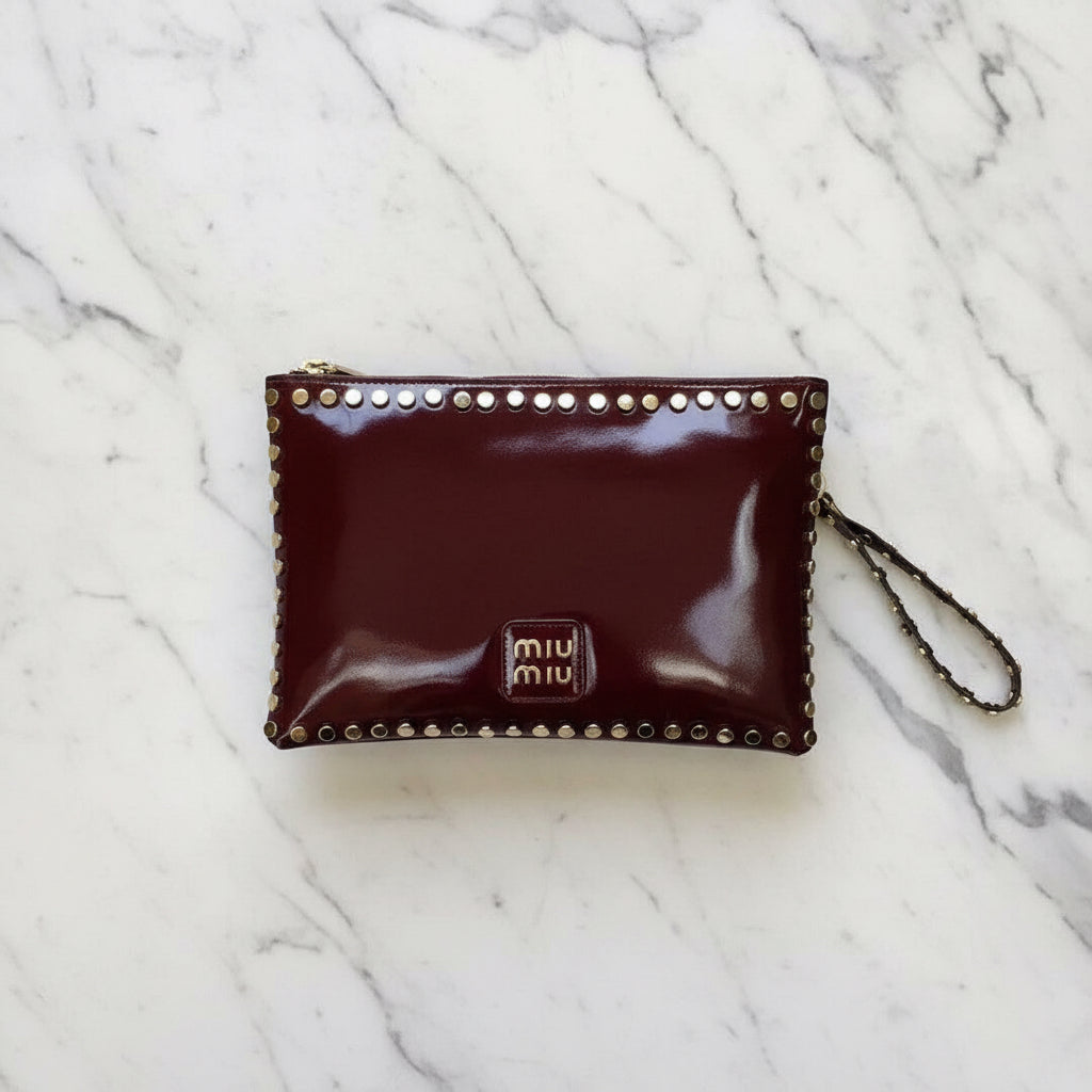 MIU MIU Studded Clutch - With golden strap