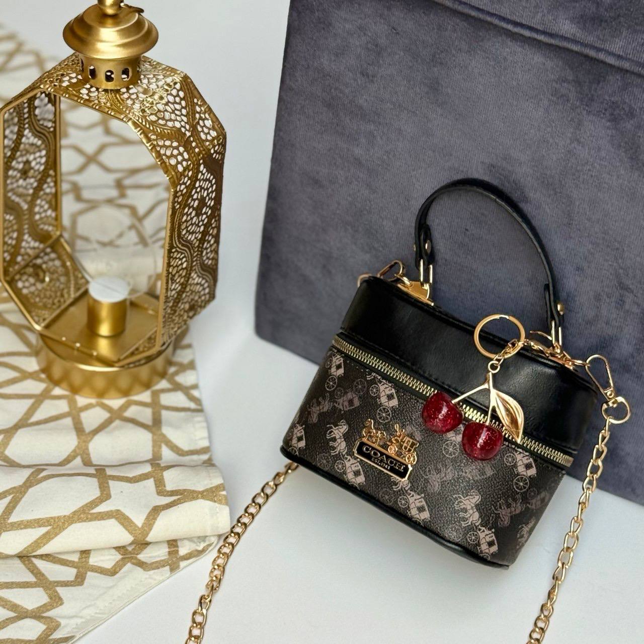 Coach Chained Vanity Bag with an extra cherry chains