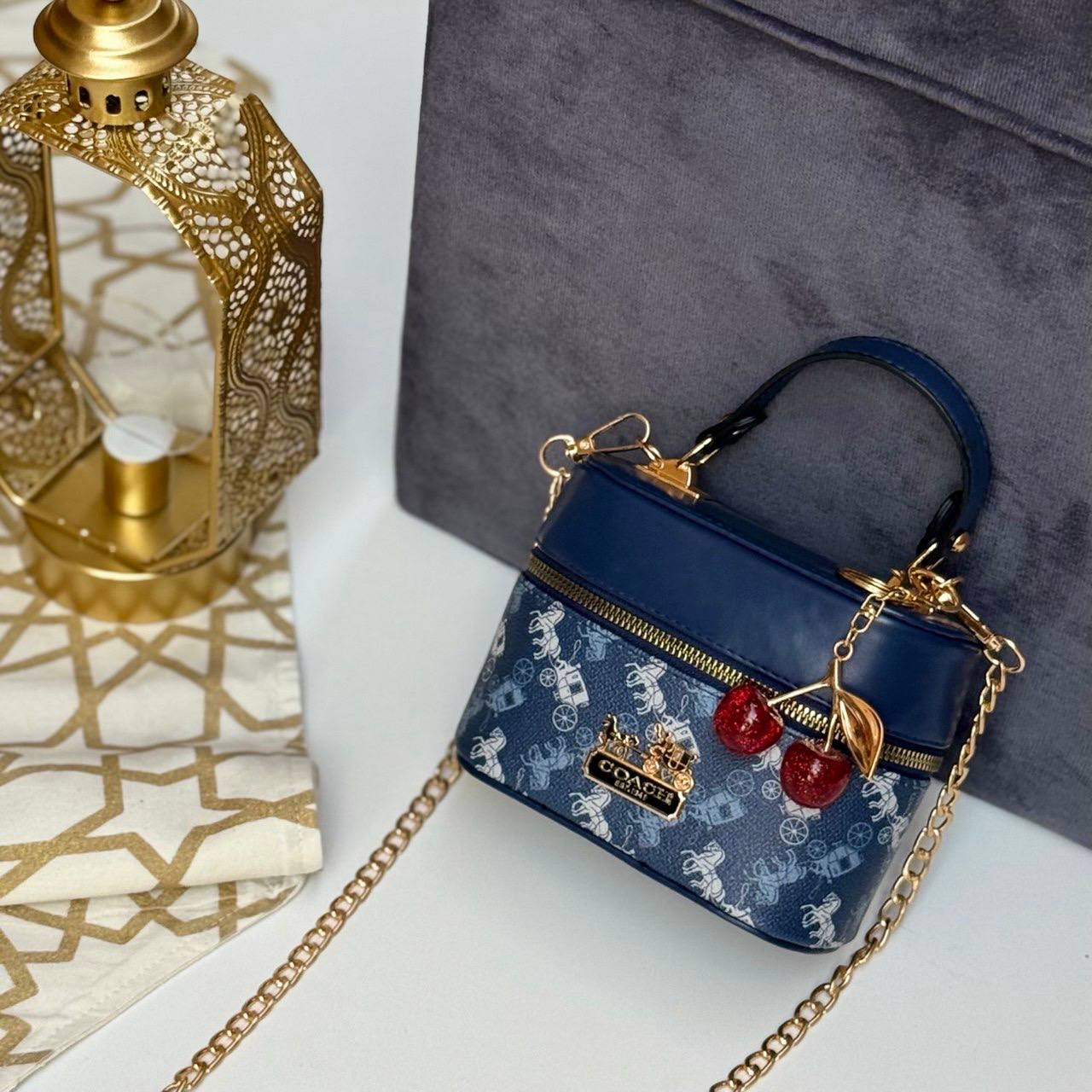 Coach Chained Vanity Bag with an extra cherry chains