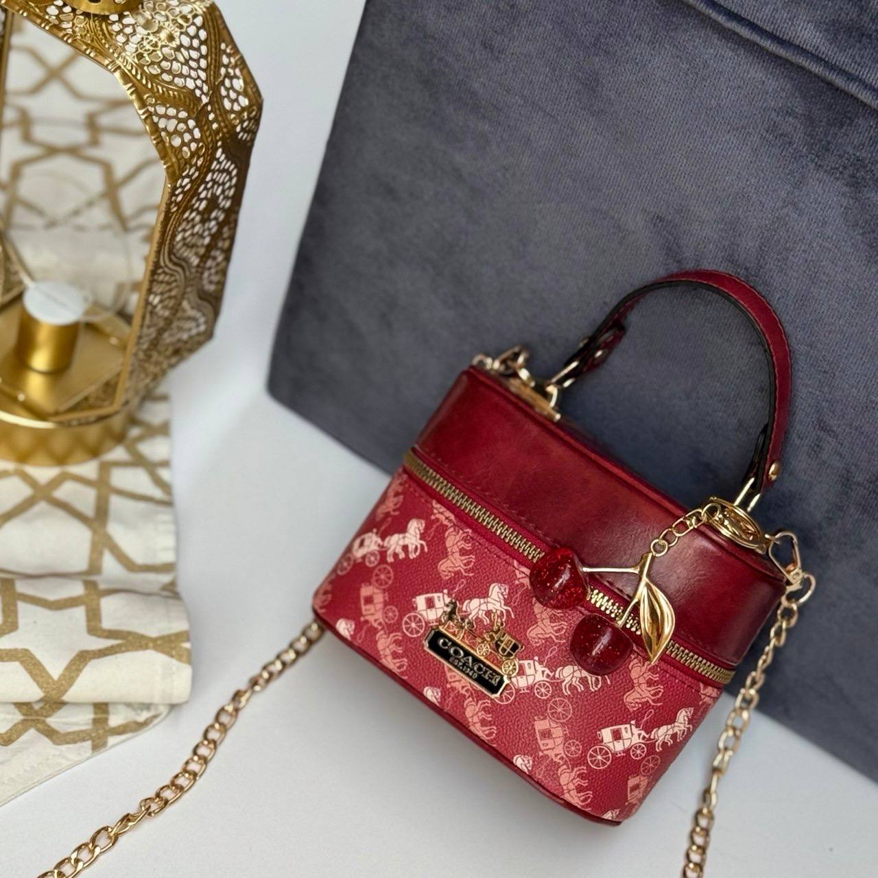 Coach Chained Vanity Bag with an extra cherry chains