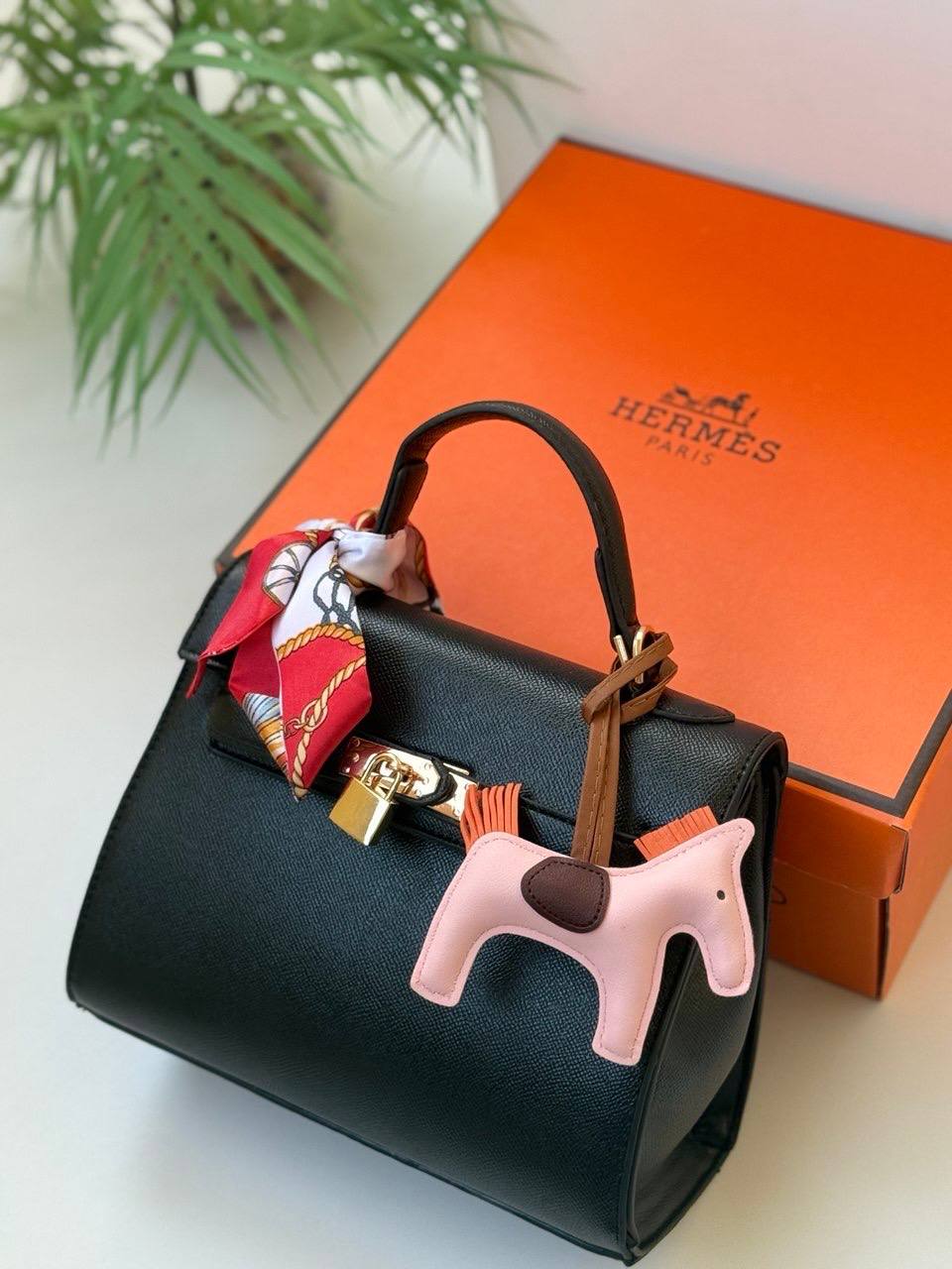 Hermes Medium Size With Charms & Box