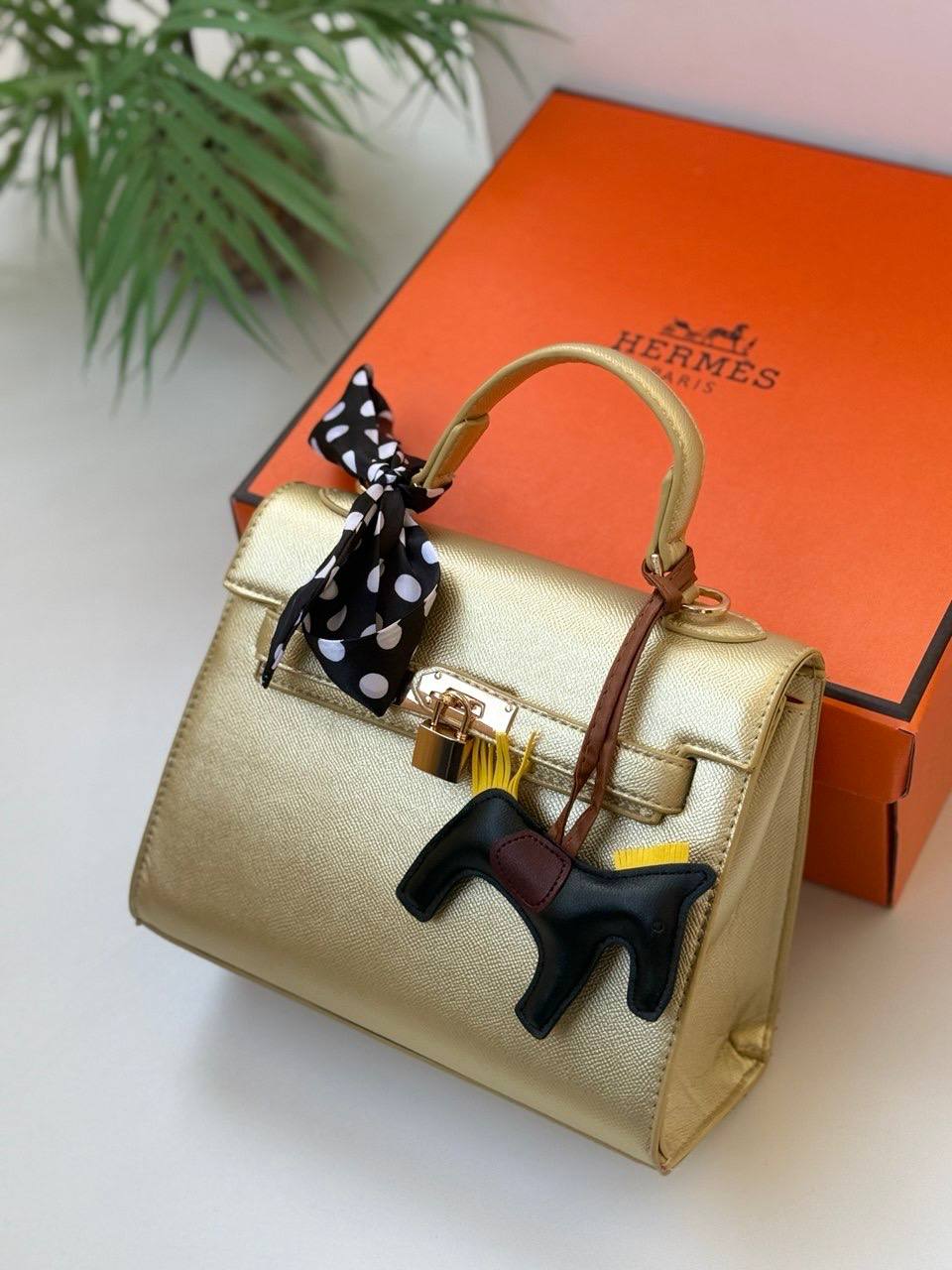Hermes Medium Size With Charms & Box