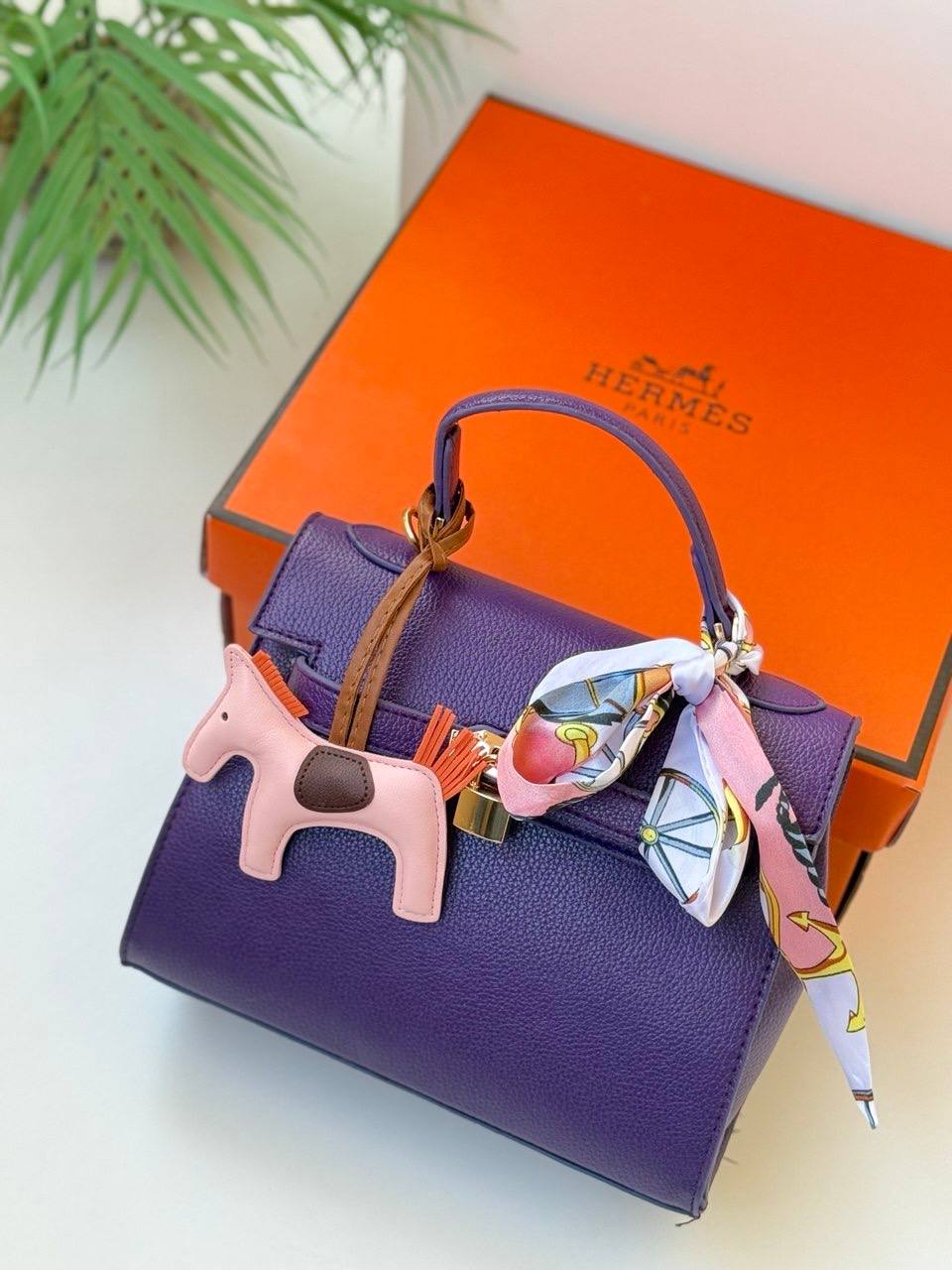 Hermes Medium Size With Charms & Box