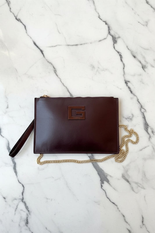 Guess leather chains clutch