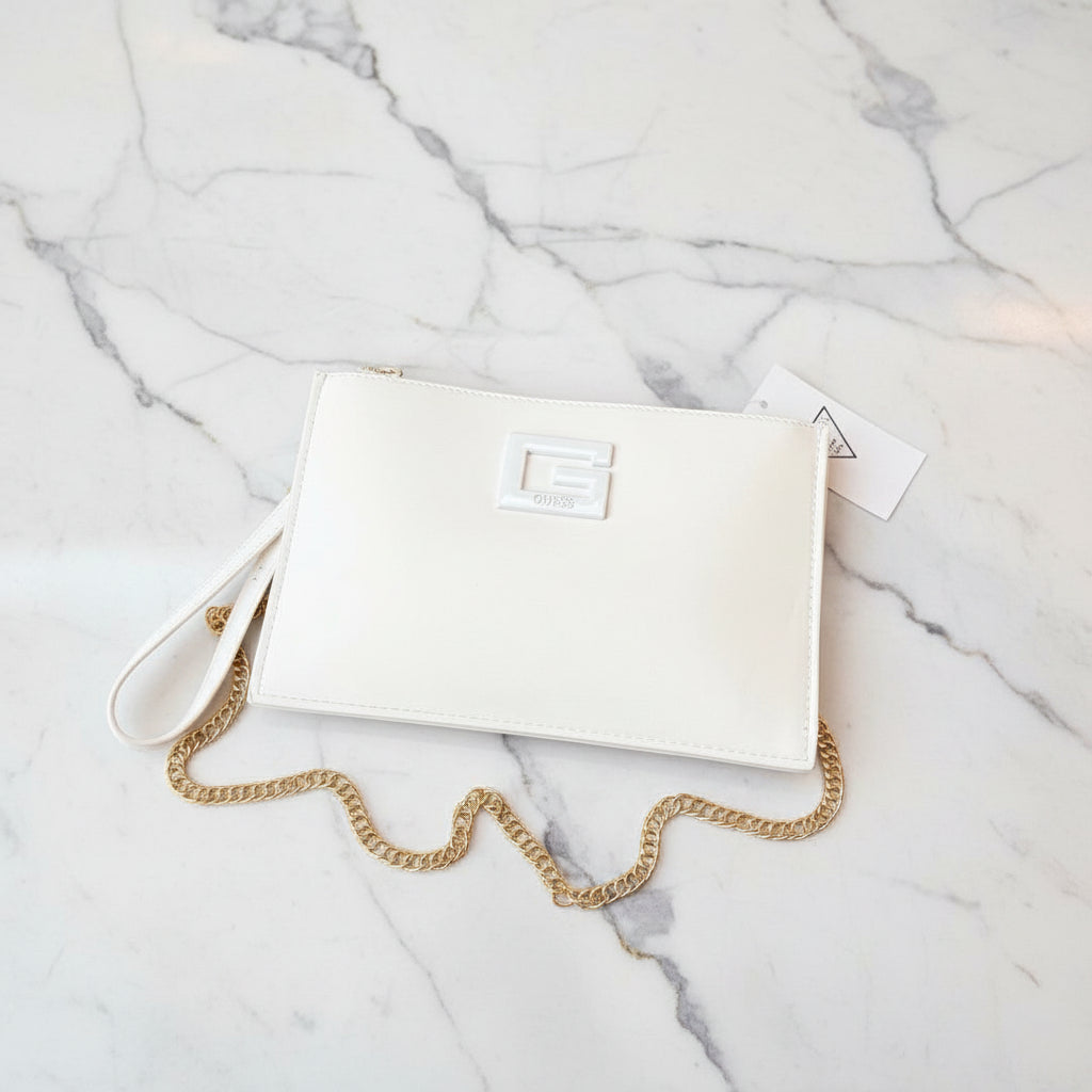 Guess leather chains clutch