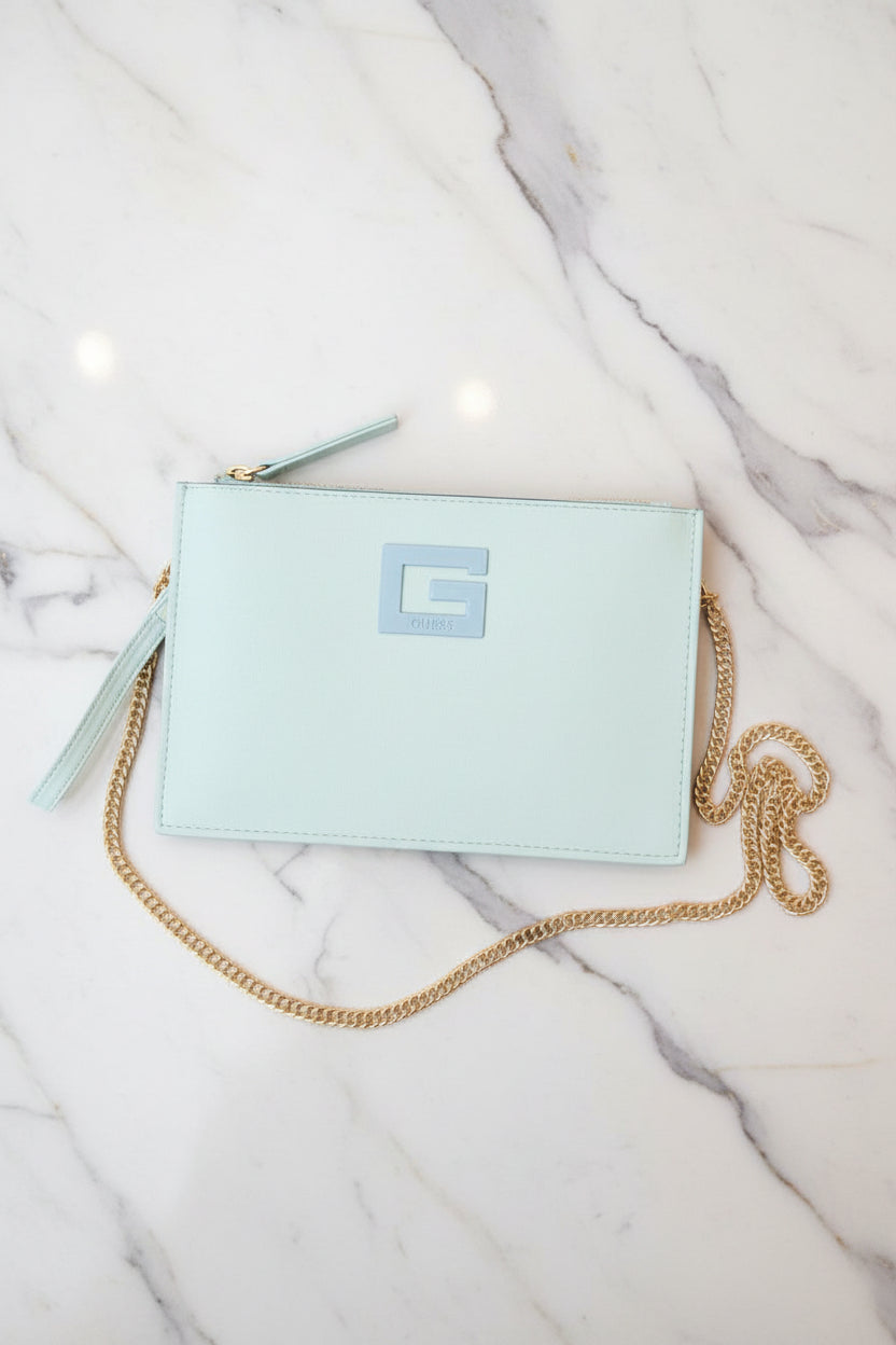 Guess leather chains clutch