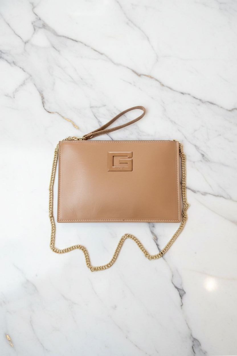 Guess leather chains clutch