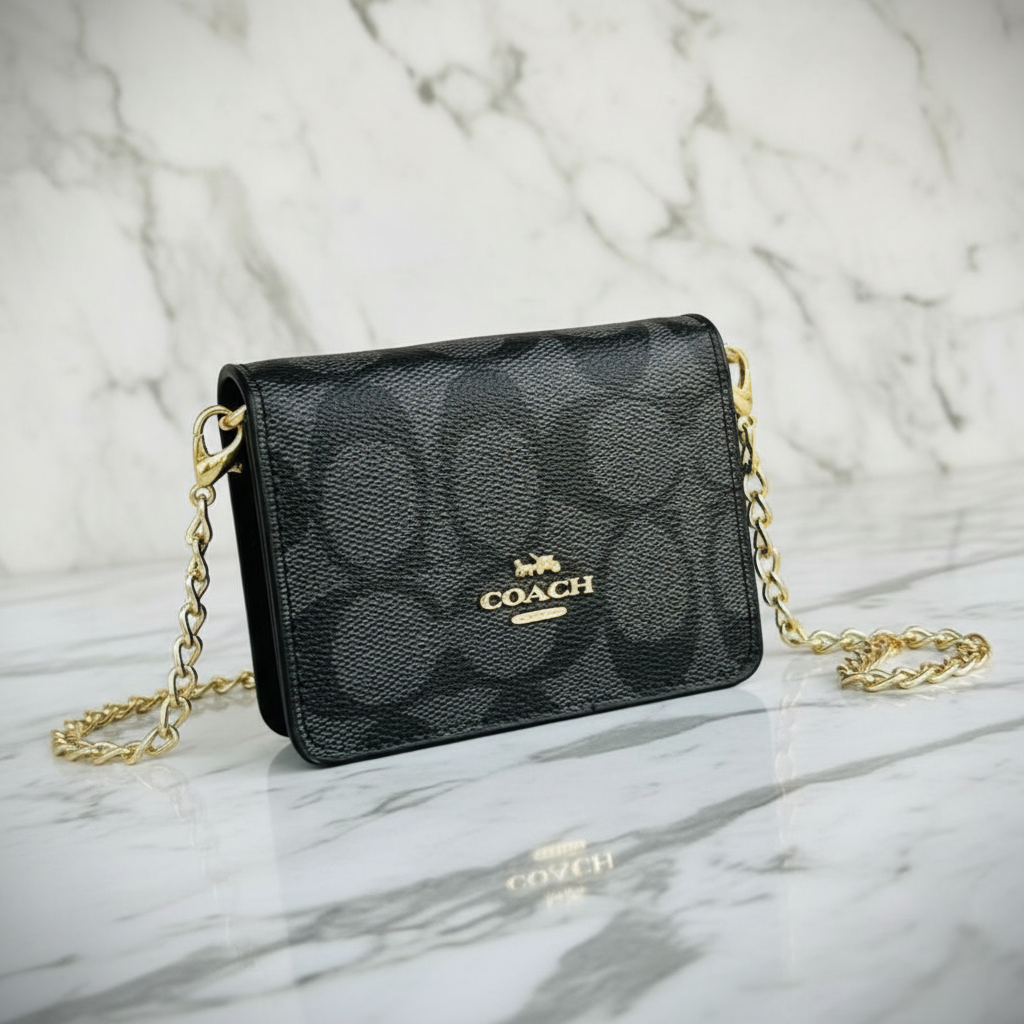 Mini Wallet on a chain with box.