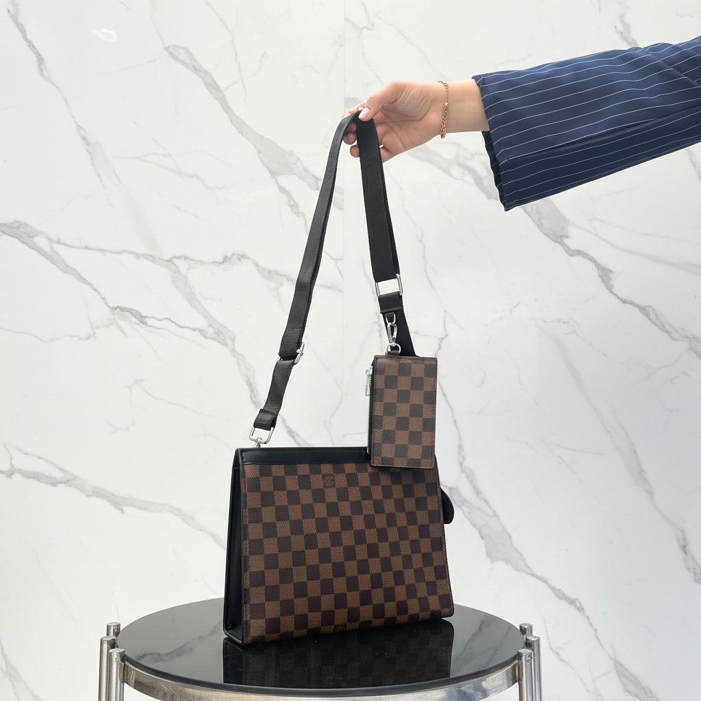 LV Squared Patterned Clutch Bag