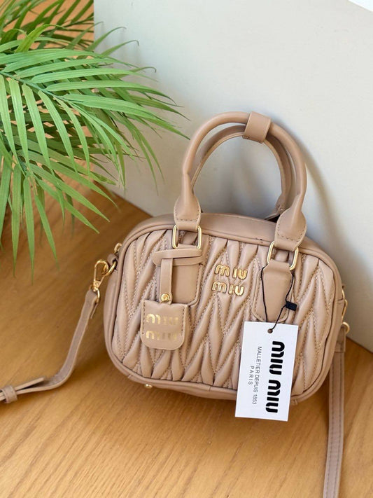 MIU MIU Plaque Matelassé Leather Mini Bag