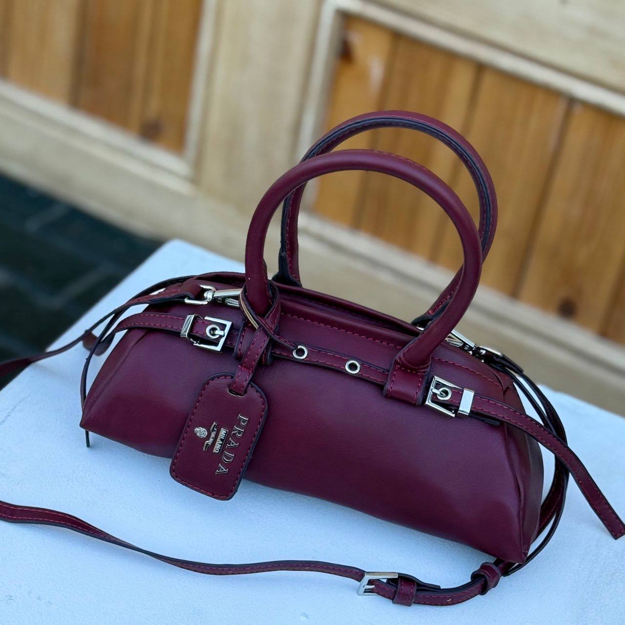Prada Bonnie Leather Top-handle Bag