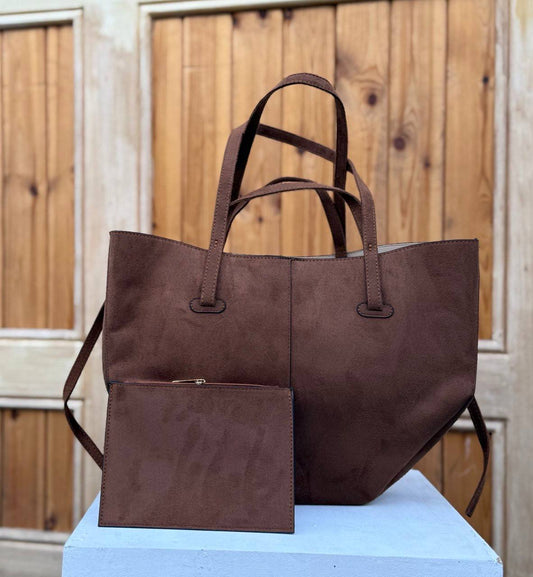 Suede Polène Cyme Tote Bag