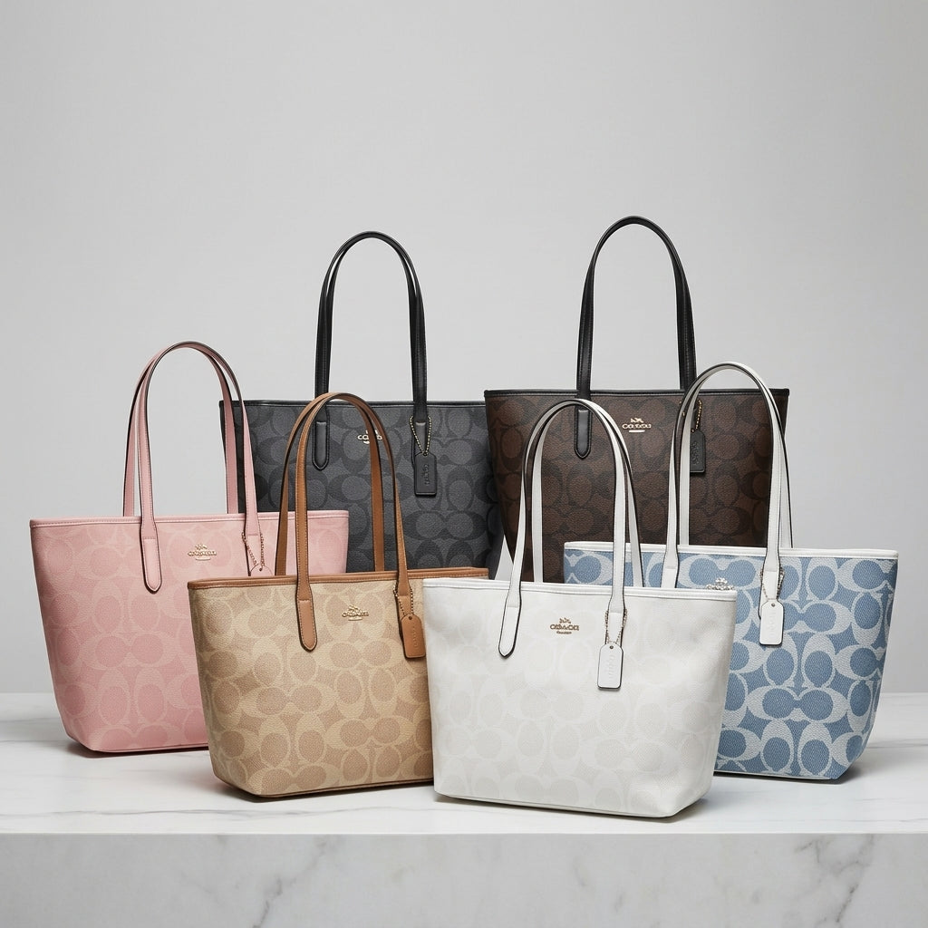 Coach City Tote Bag in Leather Details
