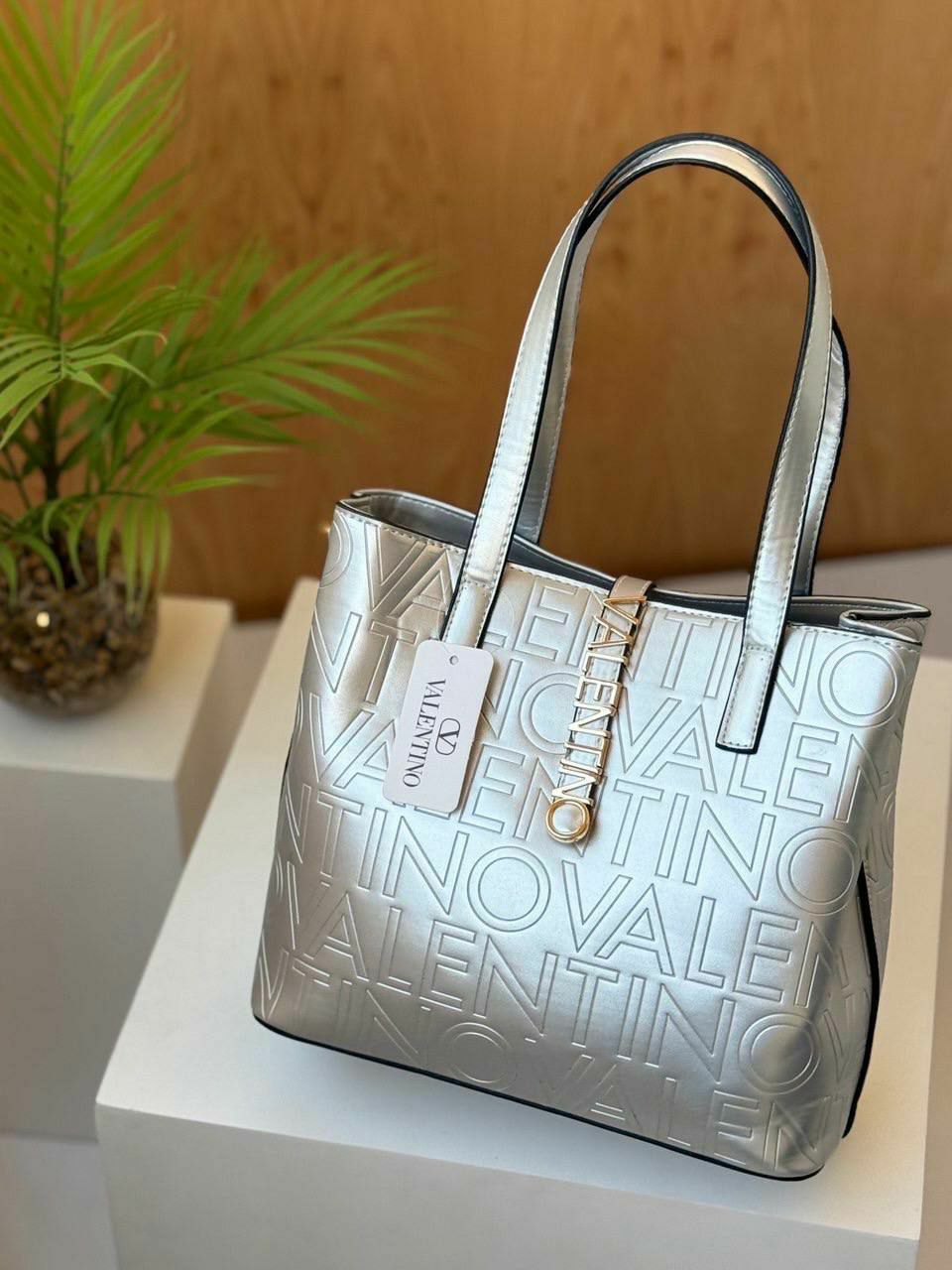 Valentino Laser Printed Tote Bag
