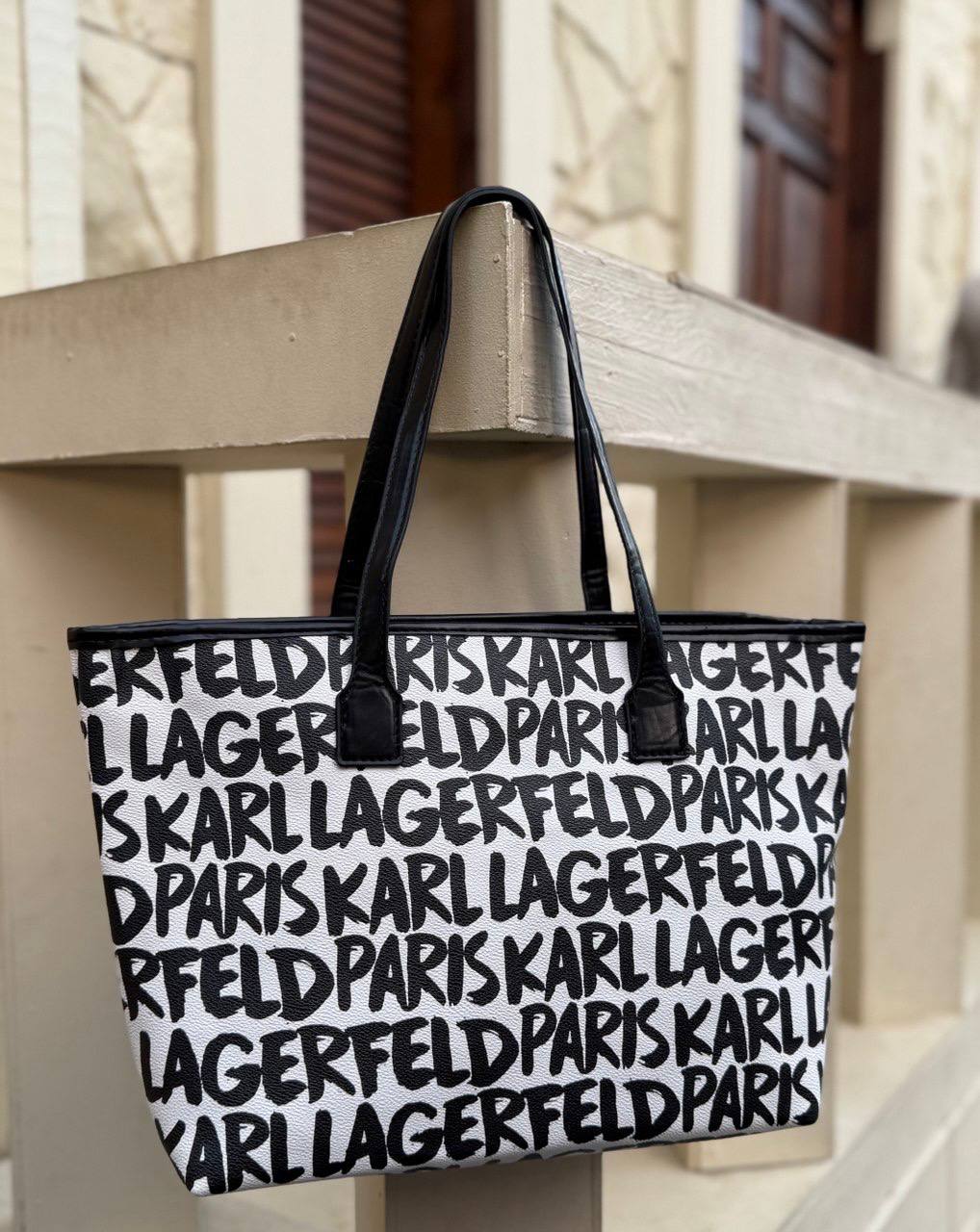Karl Lagerfeld Paris Adele tote bag with a multi color Fendi's logo explosion