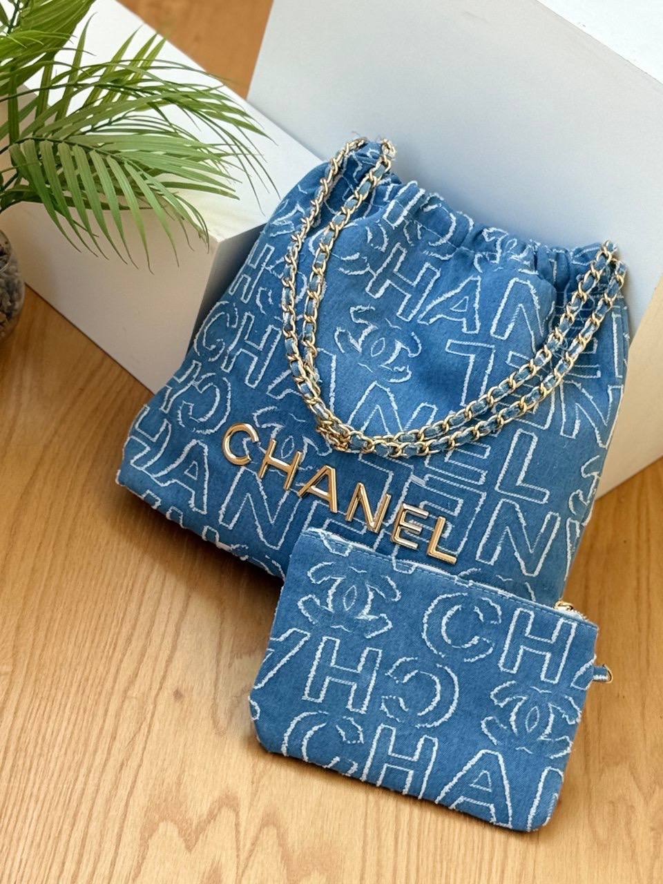 Chanel Quilted Shoulder Tote with Pouch