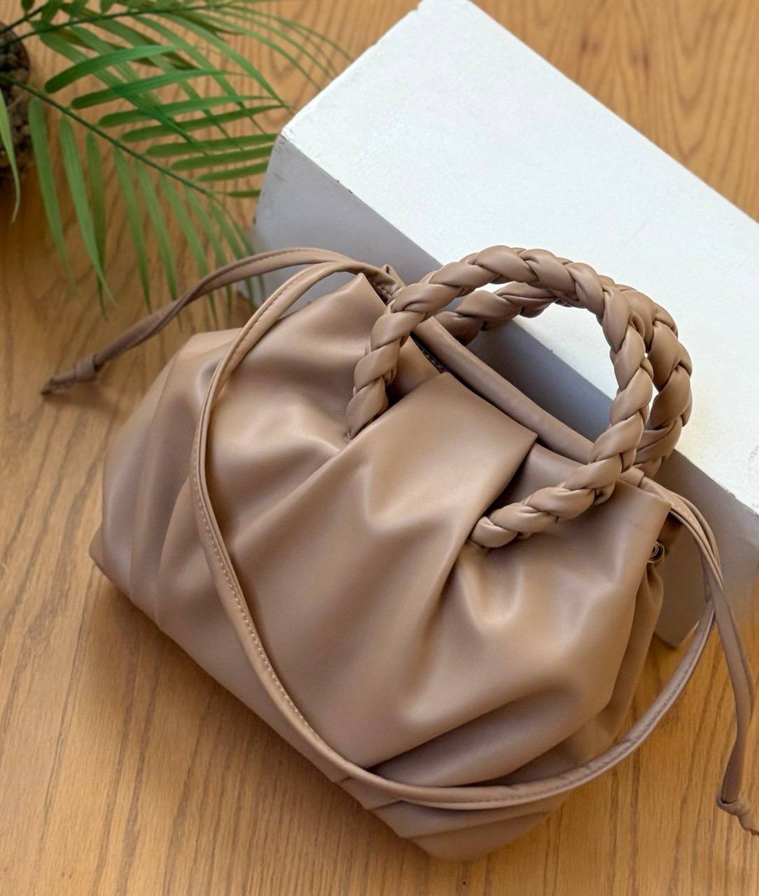 HEREU Bombon Supple Shiny Leather Shoulder Bag
